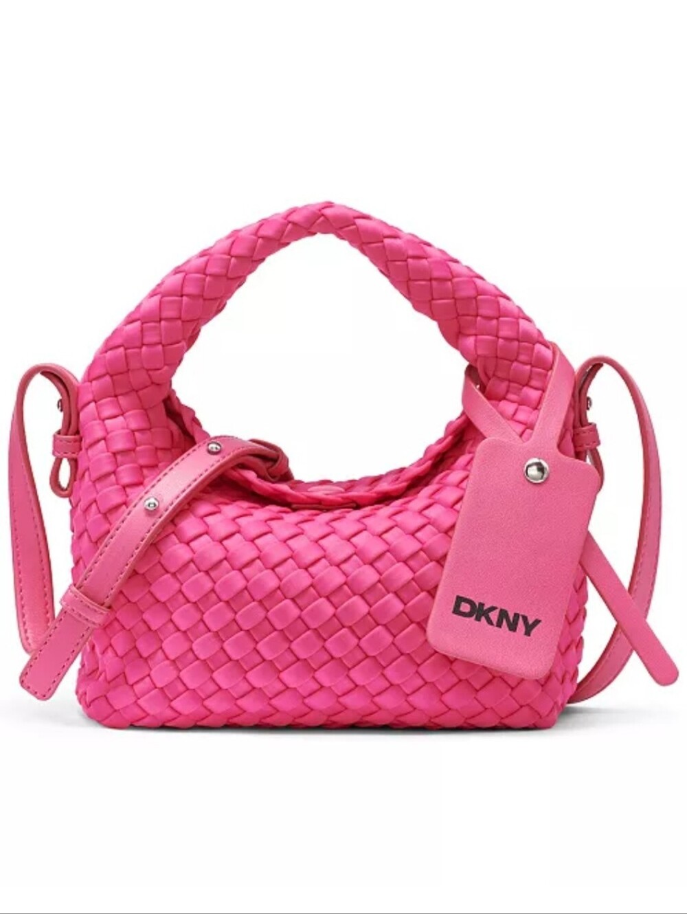 DKNY Hot Pink Woven Leather Shoulder Bag/ BNWT/ IN PACKAGING